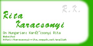 rita karacsonyi business card
